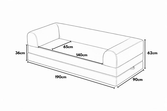 Atelier Del Sofa Legom Eco - Sofá-cama de 3 plazas Rosa